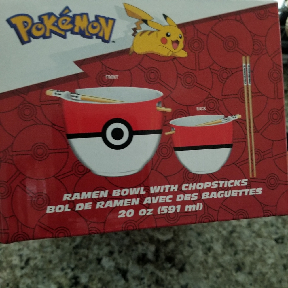 ❌SOLD❌ Pokémon Pokéball Ramen Bowl with Chopsticks - Picture 7 of 8